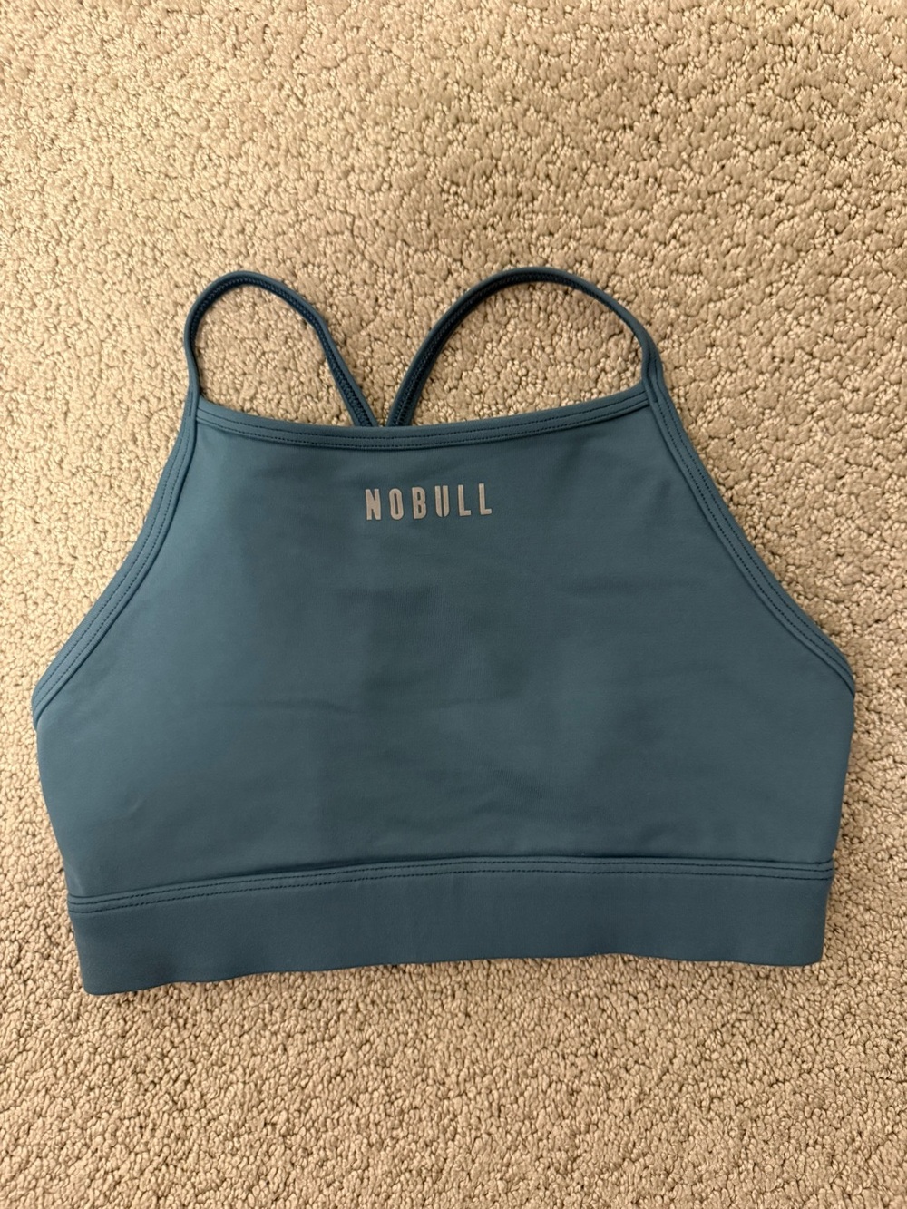 NOBULL Teal High-Neck Sports Bra